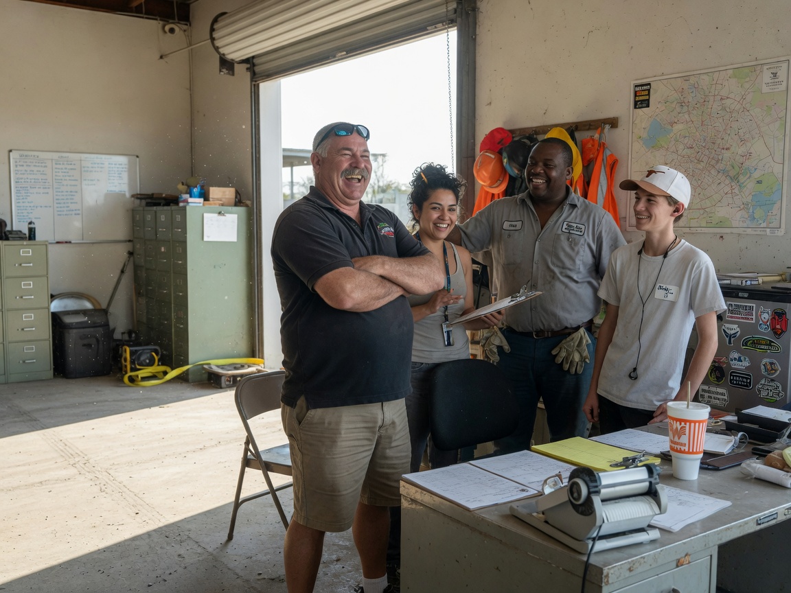 The Austin Dumpster Rental pros team at work in Austin